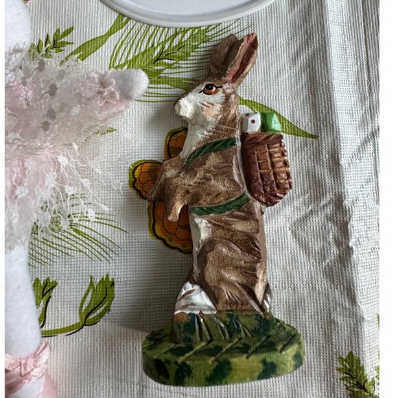 Bundle Of Easter-Themed Decorative Wooden Rabbits Happy Easter Sign Ceramic Eggs - Picture 7 of 9